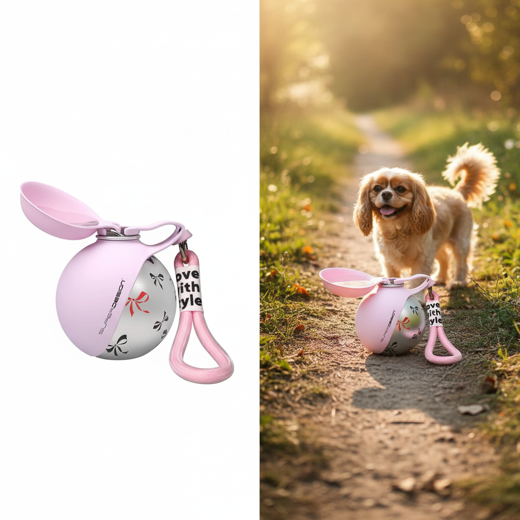 Portable Dog Water Bottle Pink